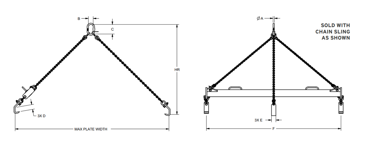 10,000 lbs Plate Lifting Beam 84" Width (14633)