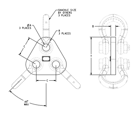 Equalising Bars Rigging Triangle Rigging Plate / Equalizer – Maskell Rigging & Equipment