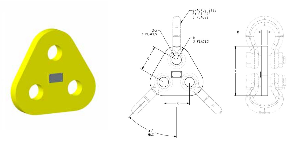 Triangle Flasher Rigging Triangle Rigging Plate / Equalizer — Maskell Rigging & Equipment