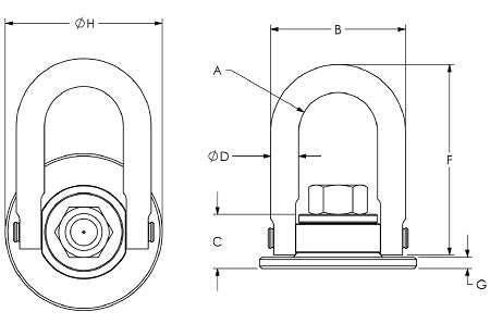 5,000 lbs Weld-On Round Base Swivel Hoist Ring (44654-W)