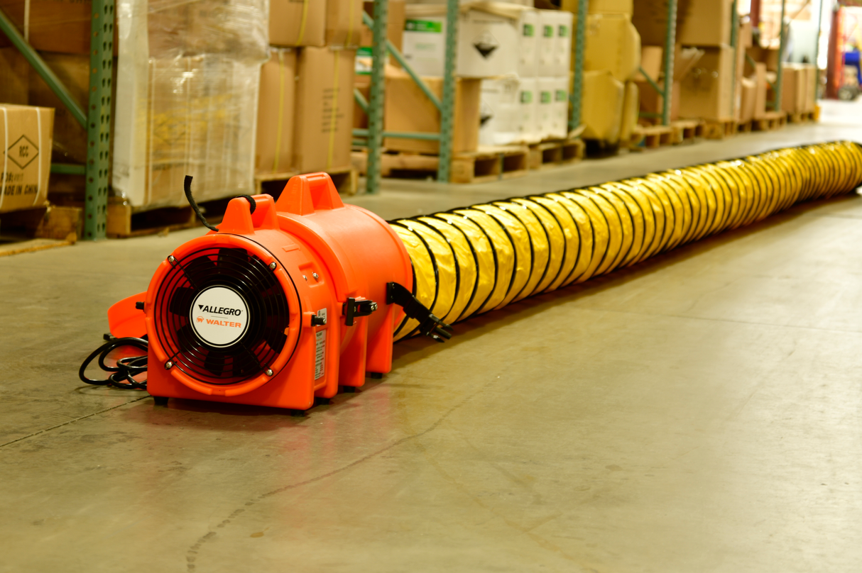 8" Axial AC Plastic Blower w/ Compact Canister & 25’ Ducting, 30 lbs. (9533-25)