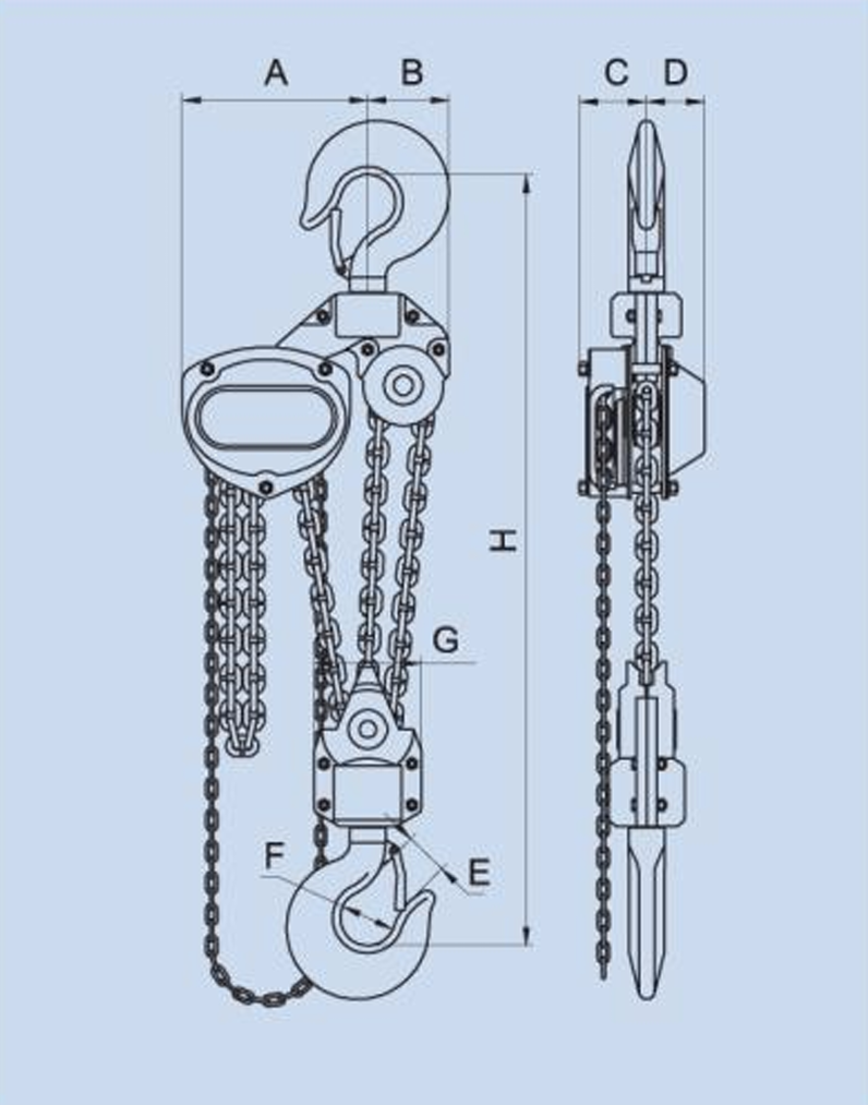 5 Ton x 15' Hand Chain Hoist Black Bear (YB)