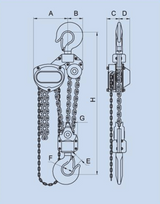 5 Ton x 15' Hand Chain Hoist Black Bear (YB)