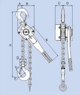 0.75 Ton x 20' Lever Hoist Black Bear (YL)