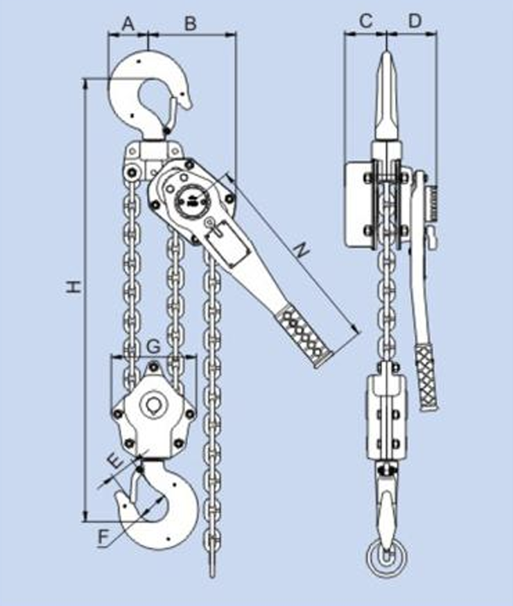 6 Ton x 10' Lever Hoist Black Bear (YL)