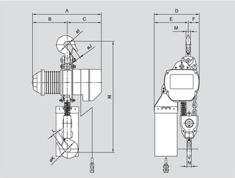 SD Series Electric Chain Hoist 11,000 lbs WLL (YSSD-500)