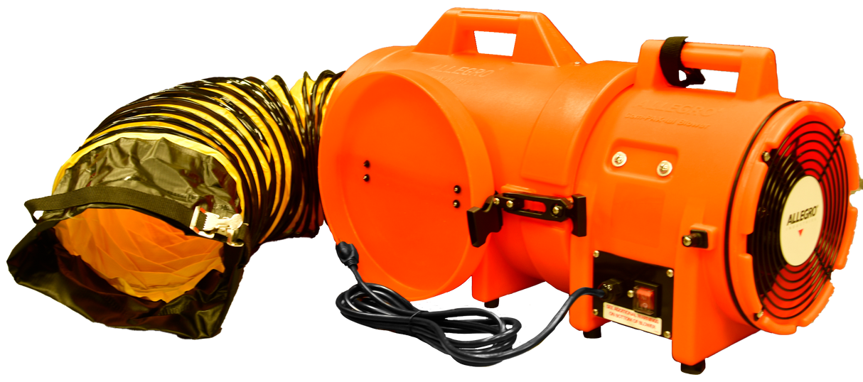 8" Axial AC Plastic Blower w/ Compact Canister & 25’ Ducting, 30 lbs. (9533-25)