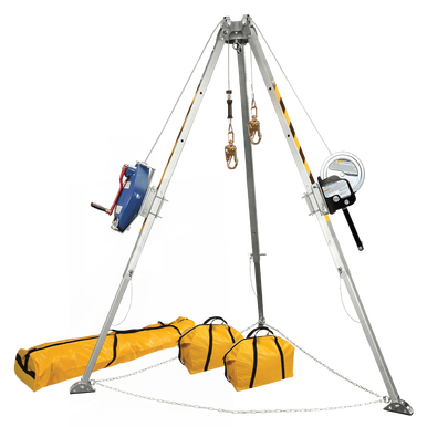 8' Tripod Kit with 7297S Winch, 7281S 3-way SRL-R and Storage Bags (PN 7509S)