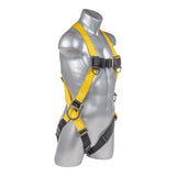 HARNESS 3PT., PASS-THRU LEGS, BACK/SIDE D-RINGS, YELLOW COLOR (H11110105)