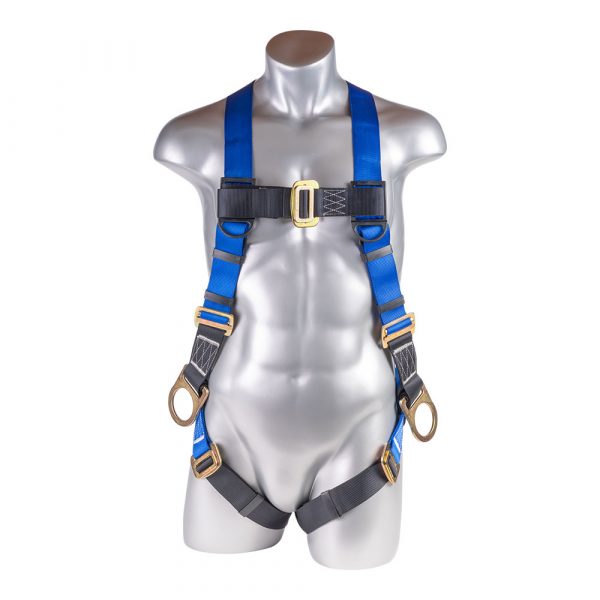 HARNESS 5PT., BACK AND SIDE D-RINGS, PASS-THRU LEGS, BLUE COLOR UNIVERSAL