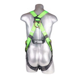 HARNESS 5PT. DORSAL D-RING, QCB CHEST, GROMMET LEGS, HIGH VIS GREEN COLOR (H222100081)