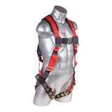 HARNESS 5PT., PADDED BACK, QCB CHEST, GROMMET LEGS, BACK D-RING AND SRL BACK PLATE (H222100111)