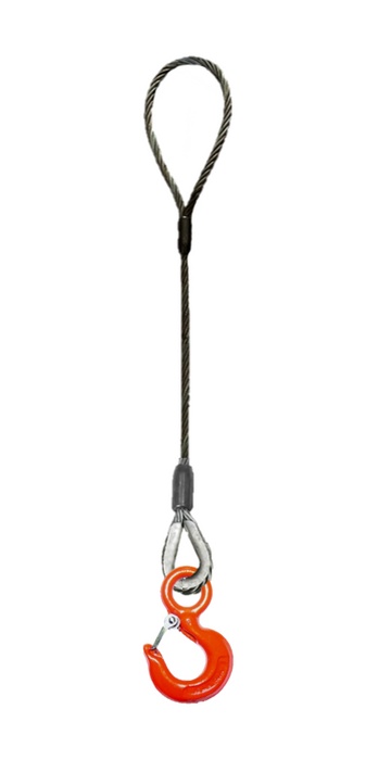 Single-leg Standard Eye & Rigging Hook Wire Rope Sling