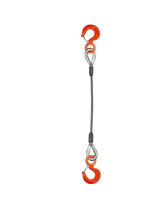 Single-leg wire rope with Rigging/Latch Hooks on ends