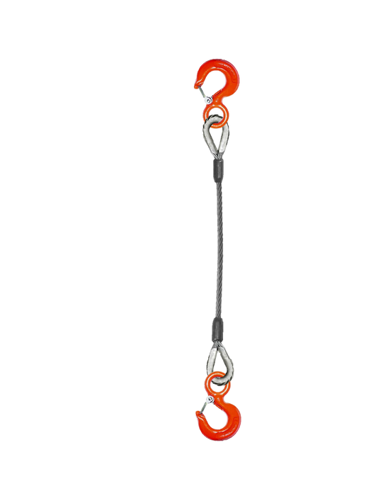 Single-leg wire rope with Rigging/Latch Hooks on ends — Maskell Rigging ...