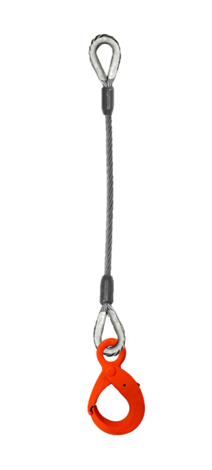 Single leg wire rope bridle with thimble eye on top and self locking h —  Maskell Rigging & Equipment Inc.